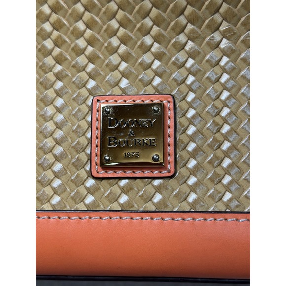 Dooney & Bourke Beacon Woven Domed Satchel Orange Brown - Picture 2 of 16